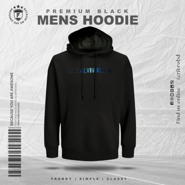 Mens Onyx Glow Modern Black Hoodie